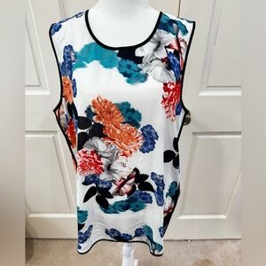 Vince Camuto, floral sleeveless top, size L
